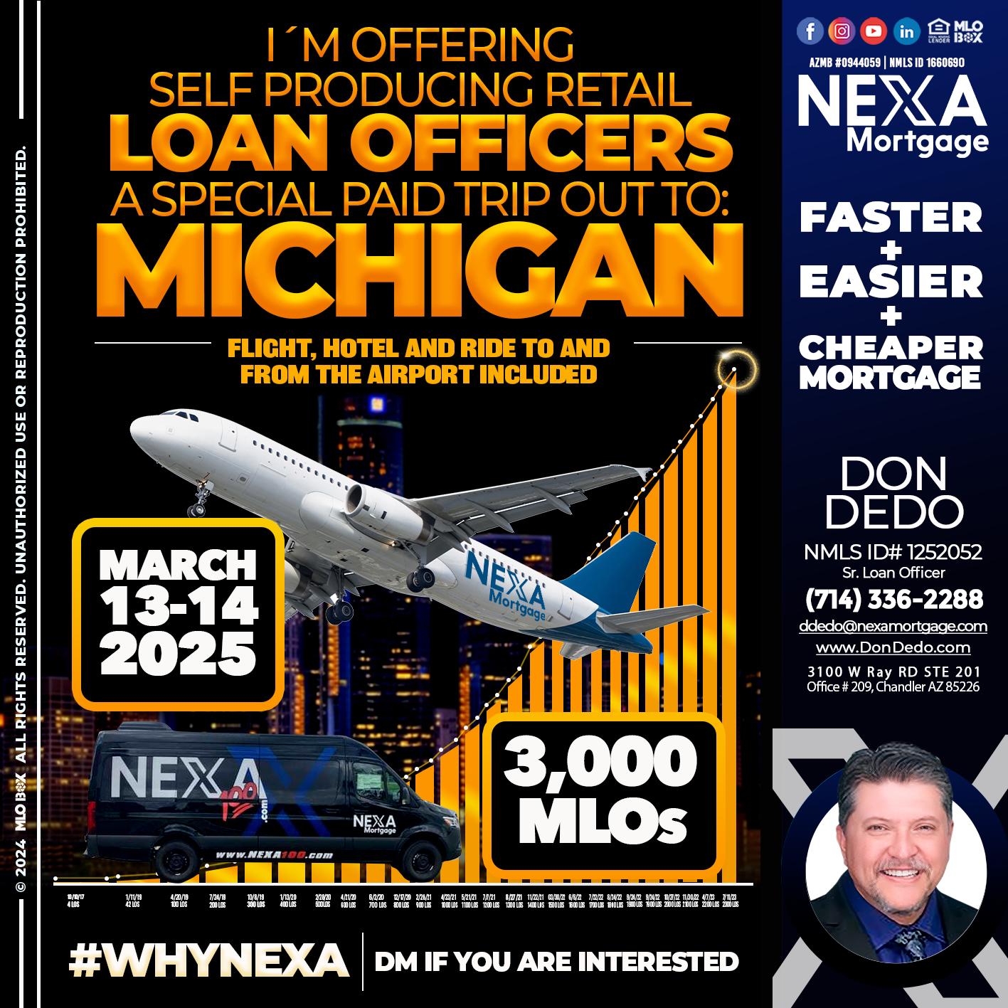 MICHIGAN TRIP - Don Dedo -Mortgage Loan Originator