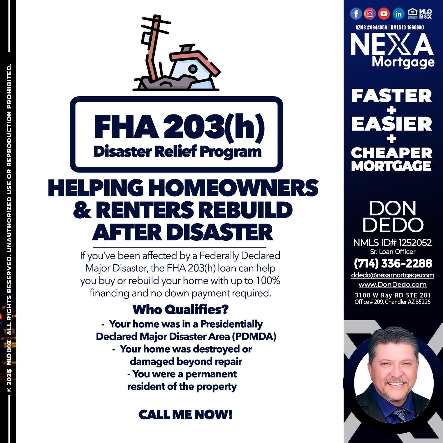FHA - Don Dedo -Mortgage Loan Originator
