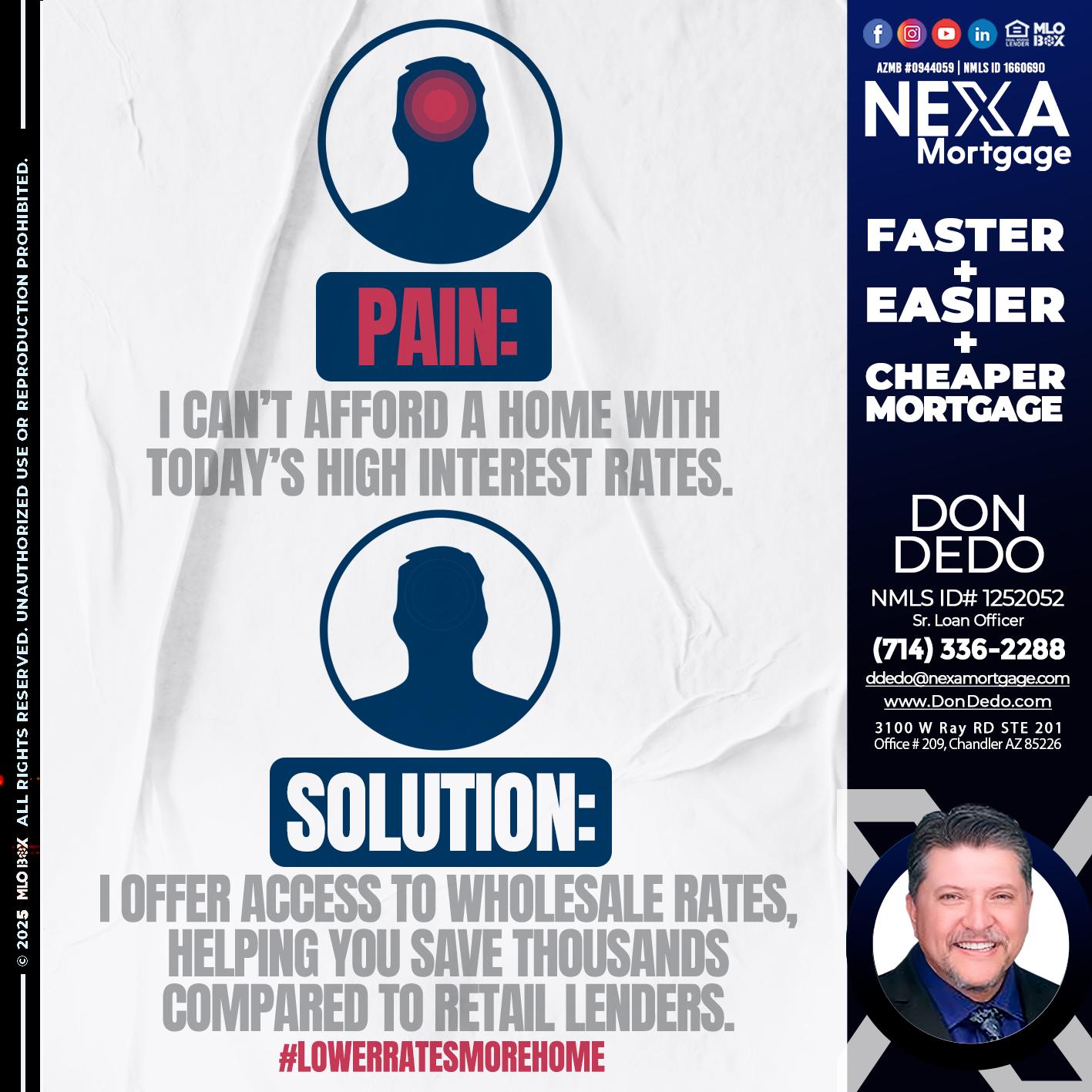 PAIN-SOLUTION - Don Dedo -Mortgage Loan Originator