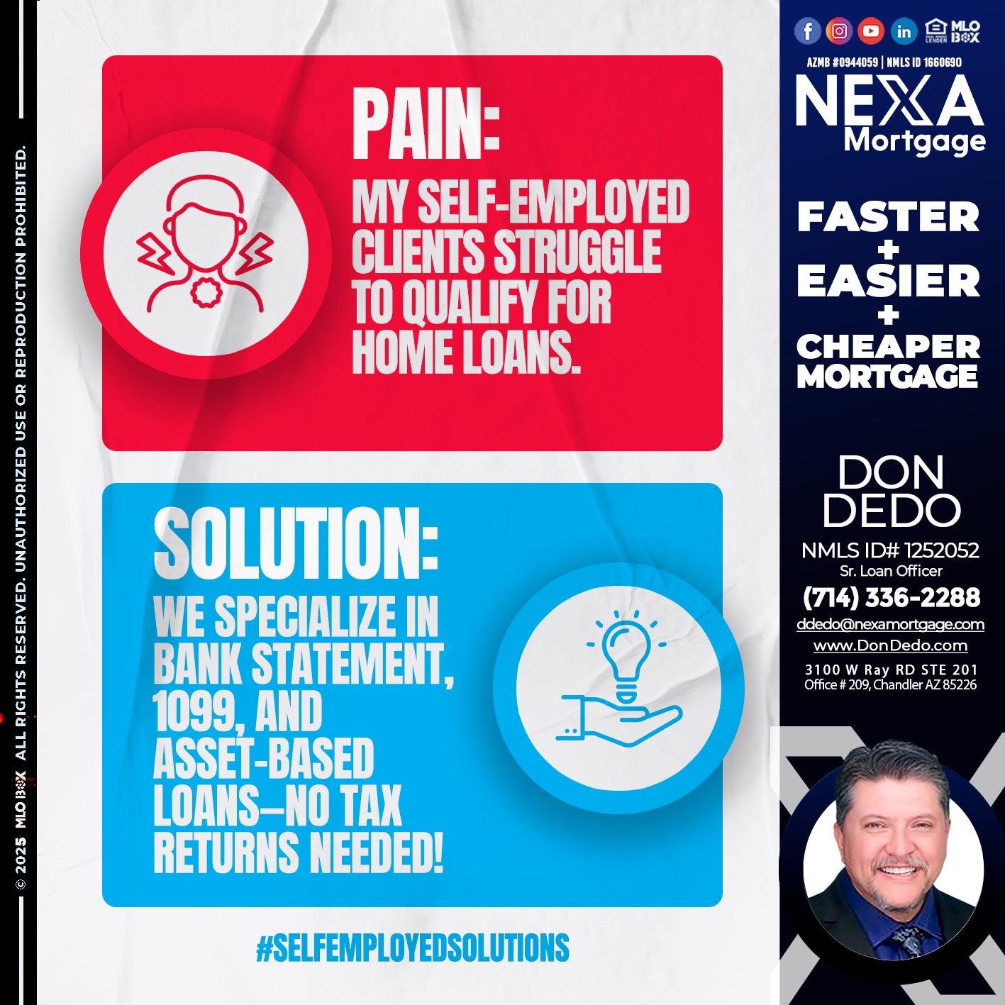 pain-solution - Don Dedo -Mortgage Loan Originator