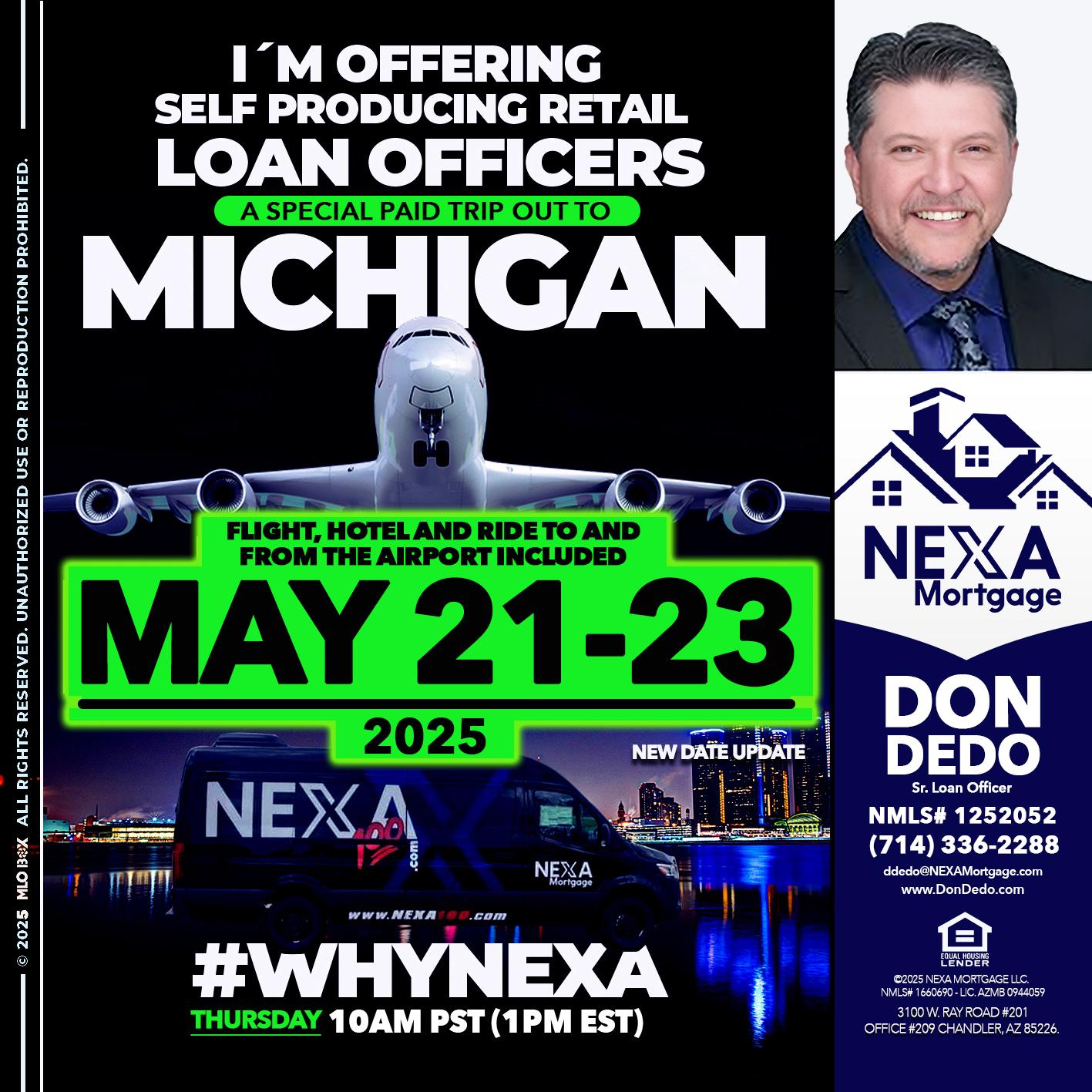 MICHIGAN TRIP - Don Dedo -Mortgage Loan Originator