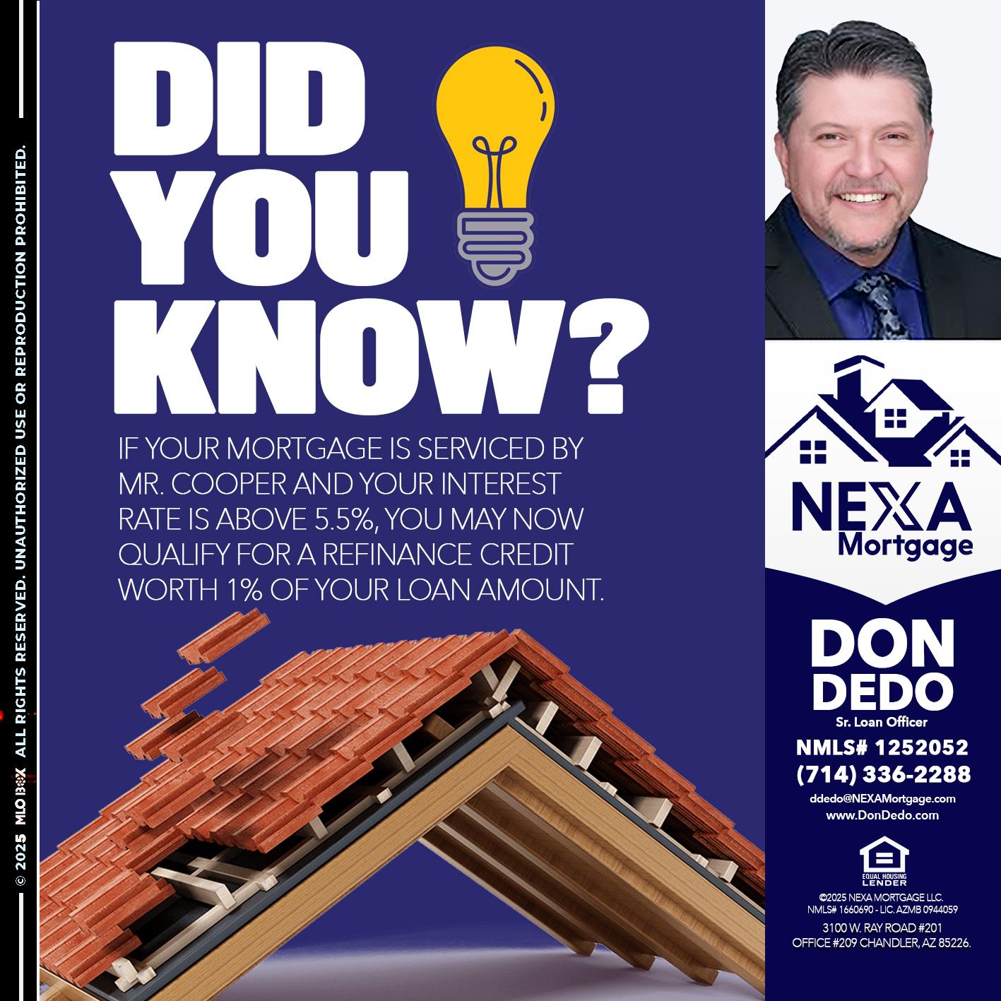 DID YOU KNOW? - Don Dedo -Mortgage Loan Originator