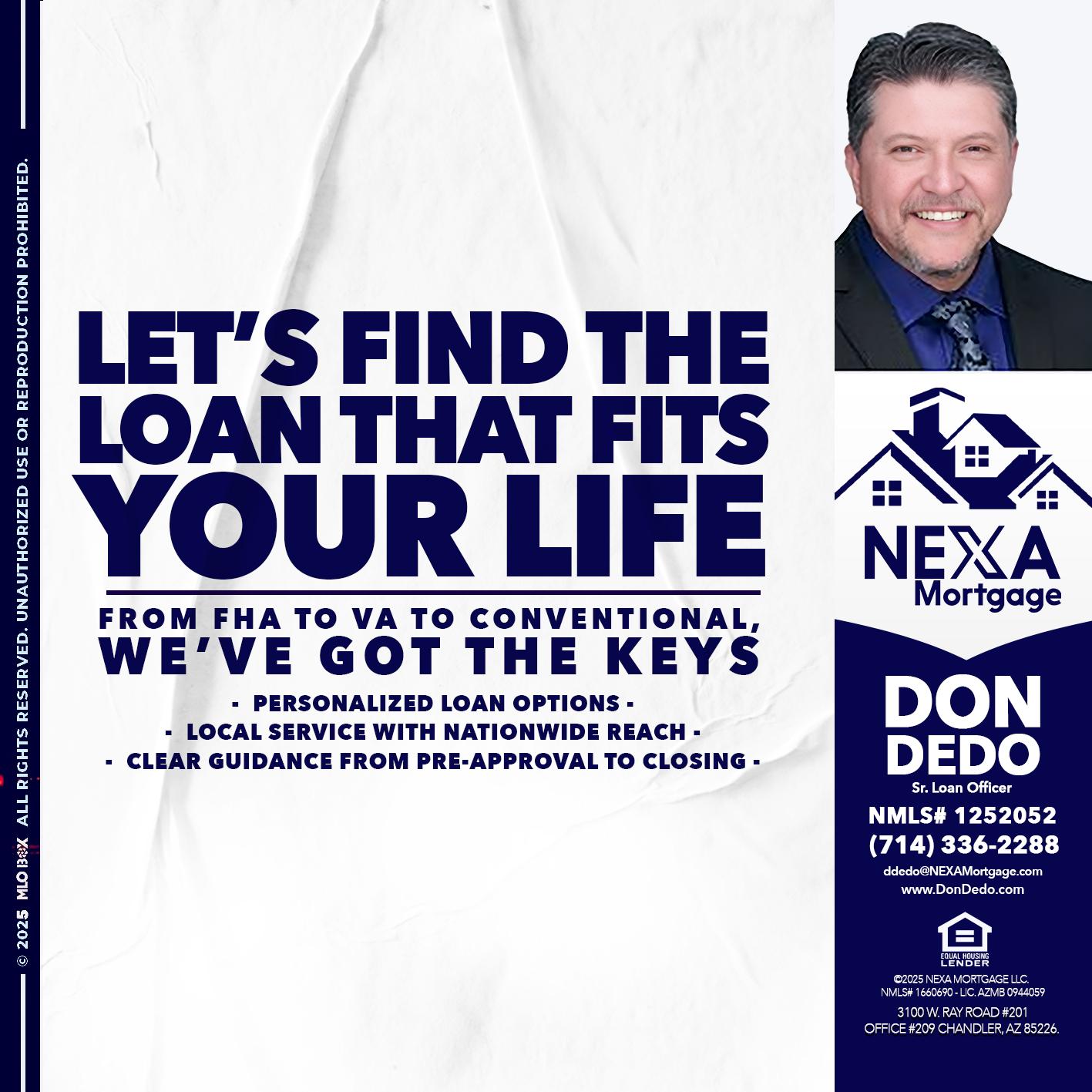LETS FIND - Don Dedo -Mortgage Loan Originator