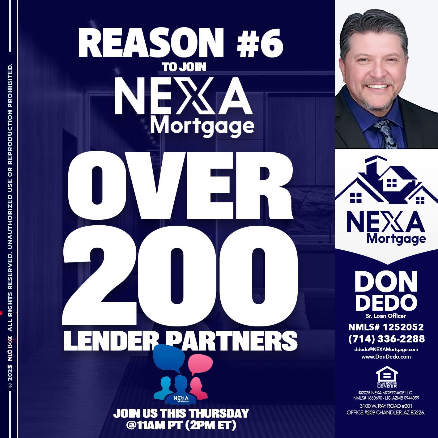 REASON 6 - Don Dedo -Mortgage Loan Originator