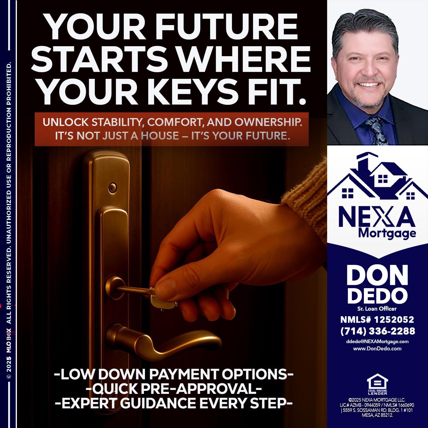 YOUR FUTURE - Don Dedo -Mortgage Loan Originator