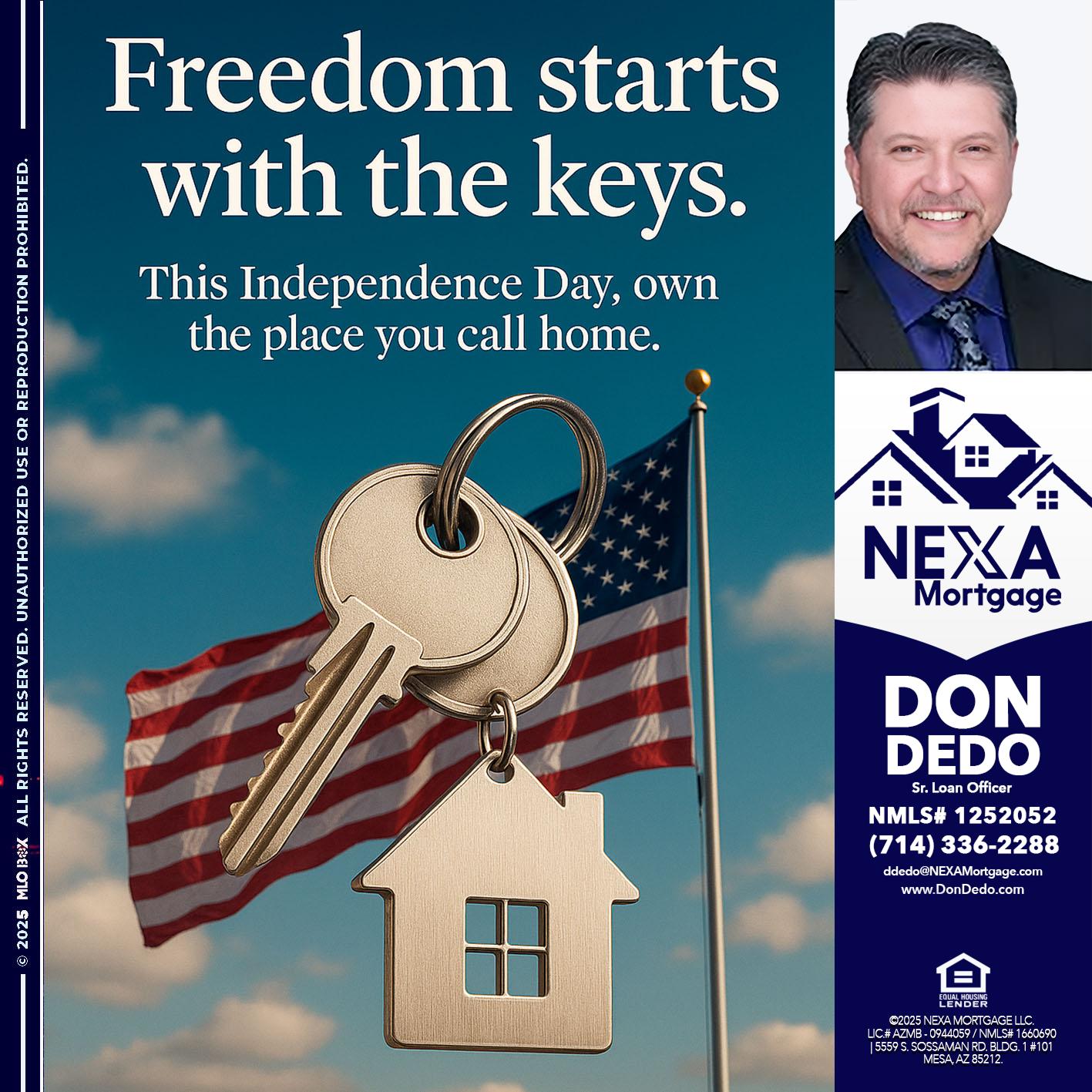 FREEDOM STARTS - Don Dedo -Mortgage Loan Originator