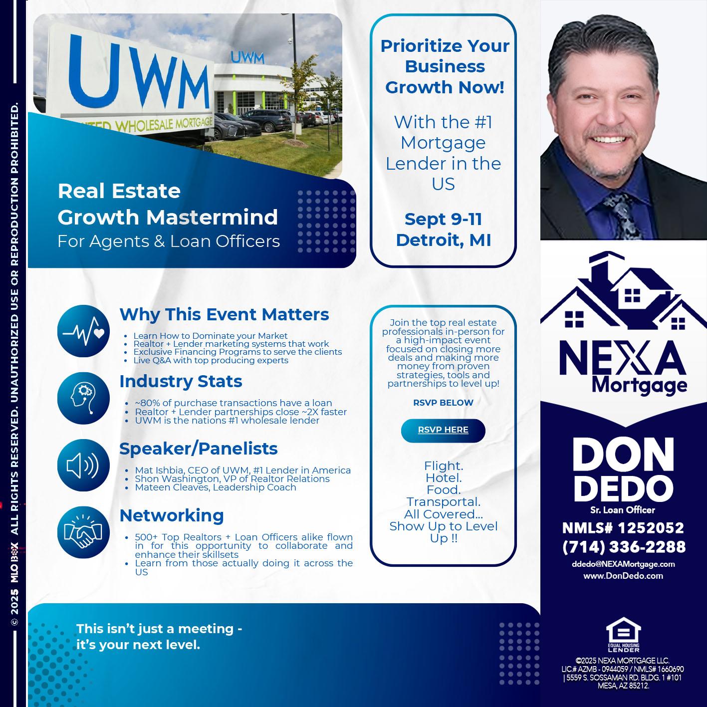 DETROIT TRIP - Don Dedo -Mortgage Loan Originator