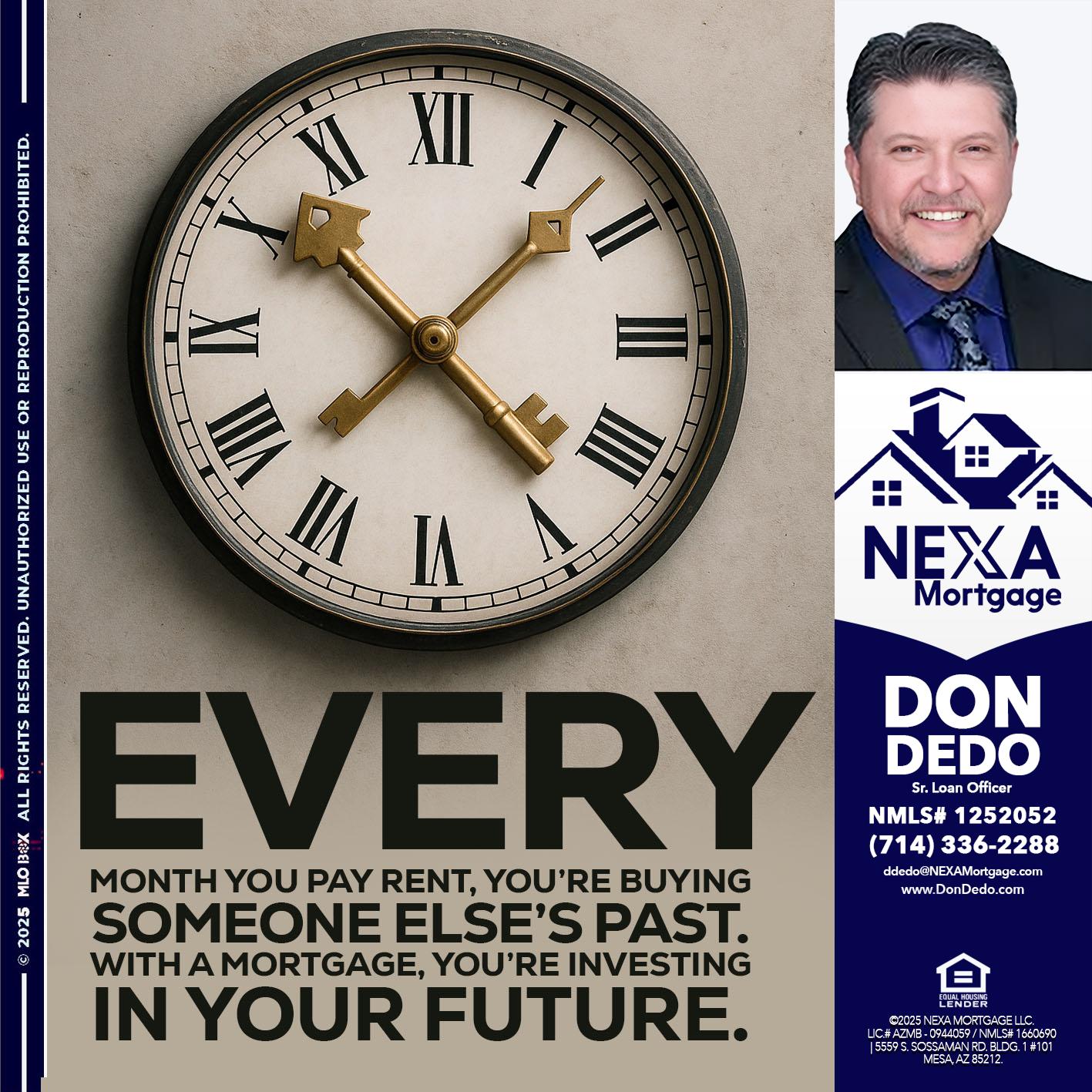 EVERY MONTH - Don Dedo -Mortgage Loan Originator