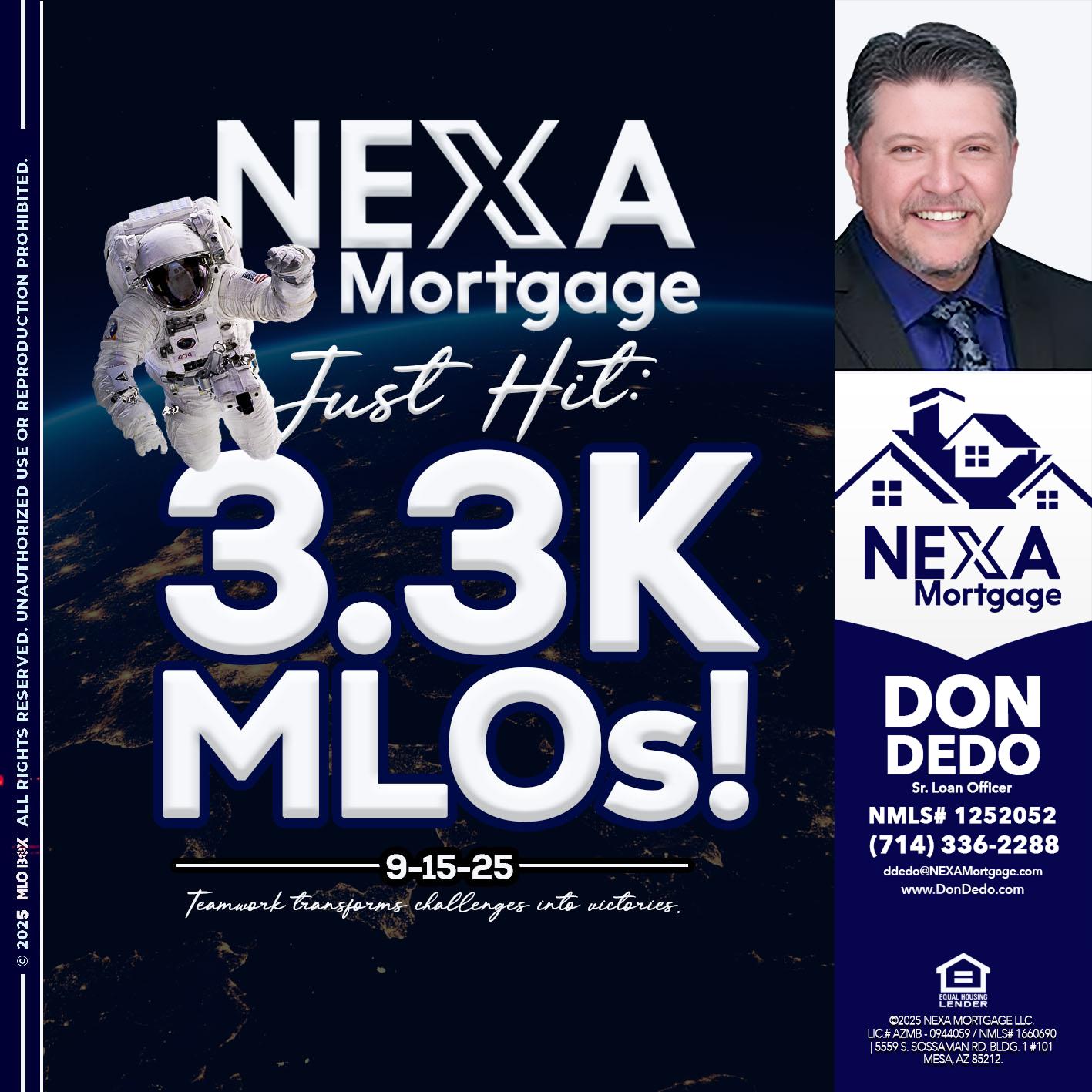 3.3K - Don Dedo -Mortgage Loan Originator