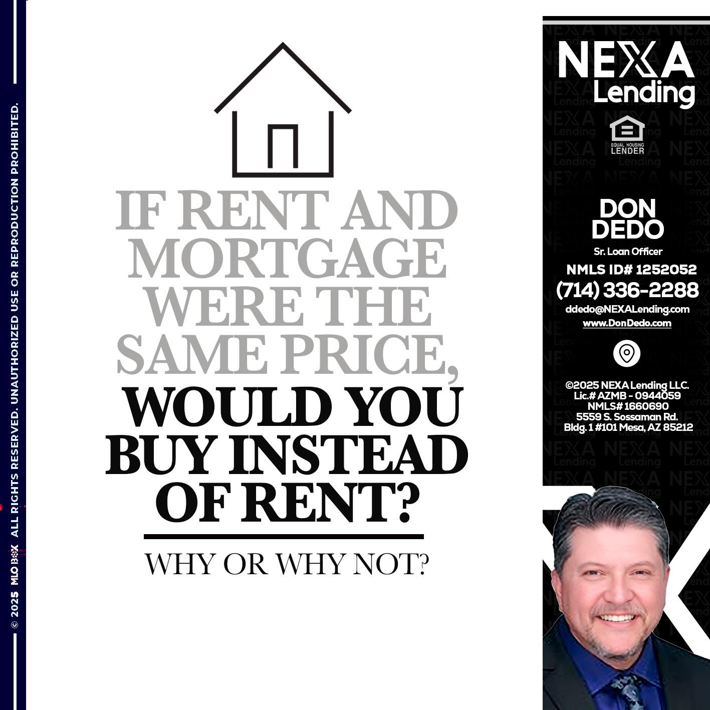 IF RENT - Don Dedo -Mortgage Loan Originator