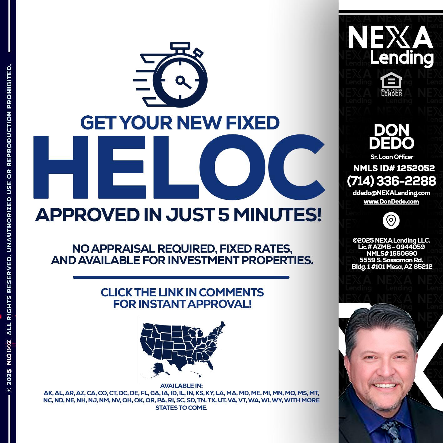 HELOC - Don Dedo -Mortgage Loan Originator