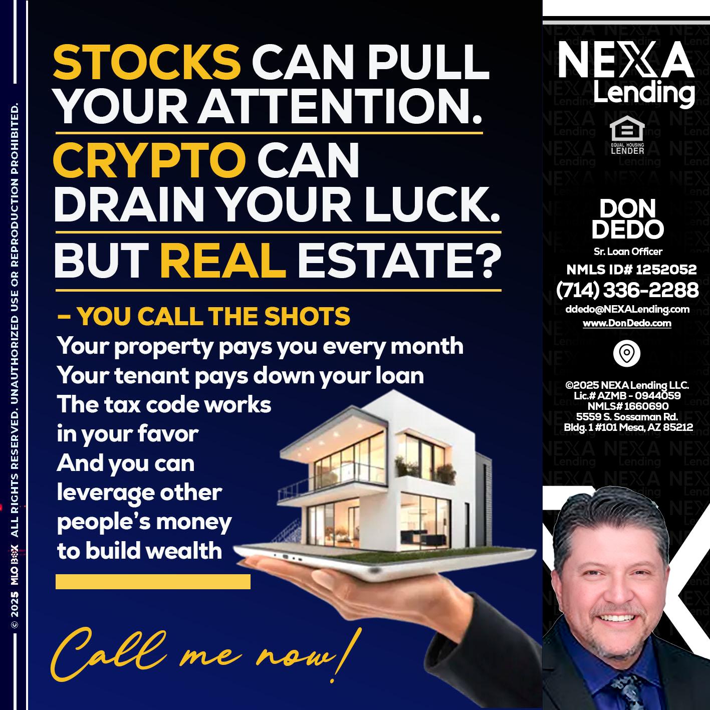 STOCK YOUR - Don Dedo -Mortgage Loan Originator
