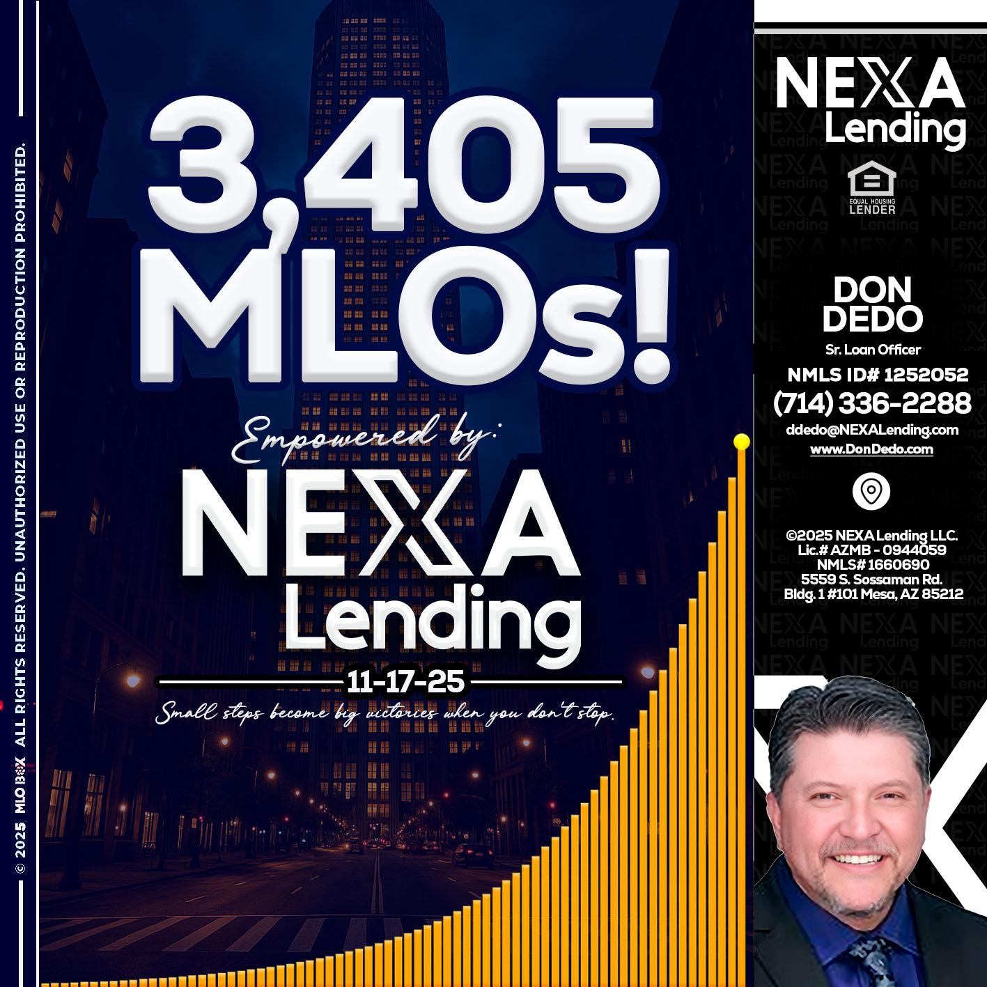 3405 MLOs - Don Dedo -Mortgage Loan Originator