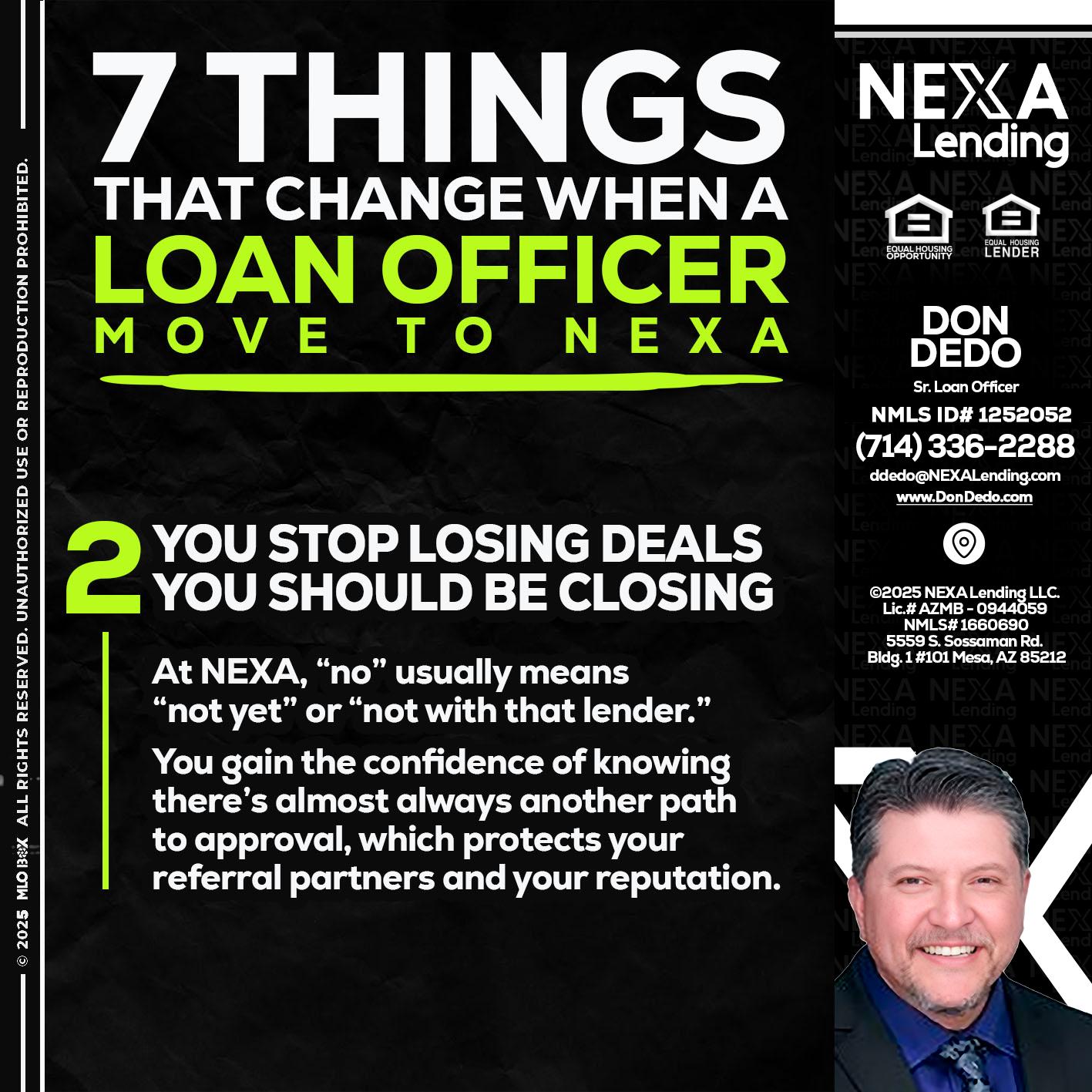 7 THINGS (2) - Don Dedo -Mortgage Loan Originator