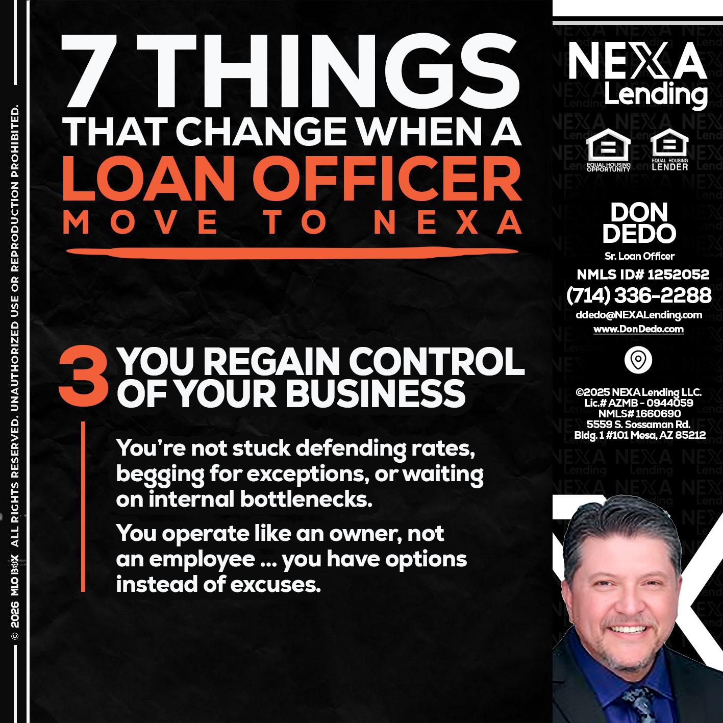 7 things (3) - Don Dedo -Mortgage Loan Originator