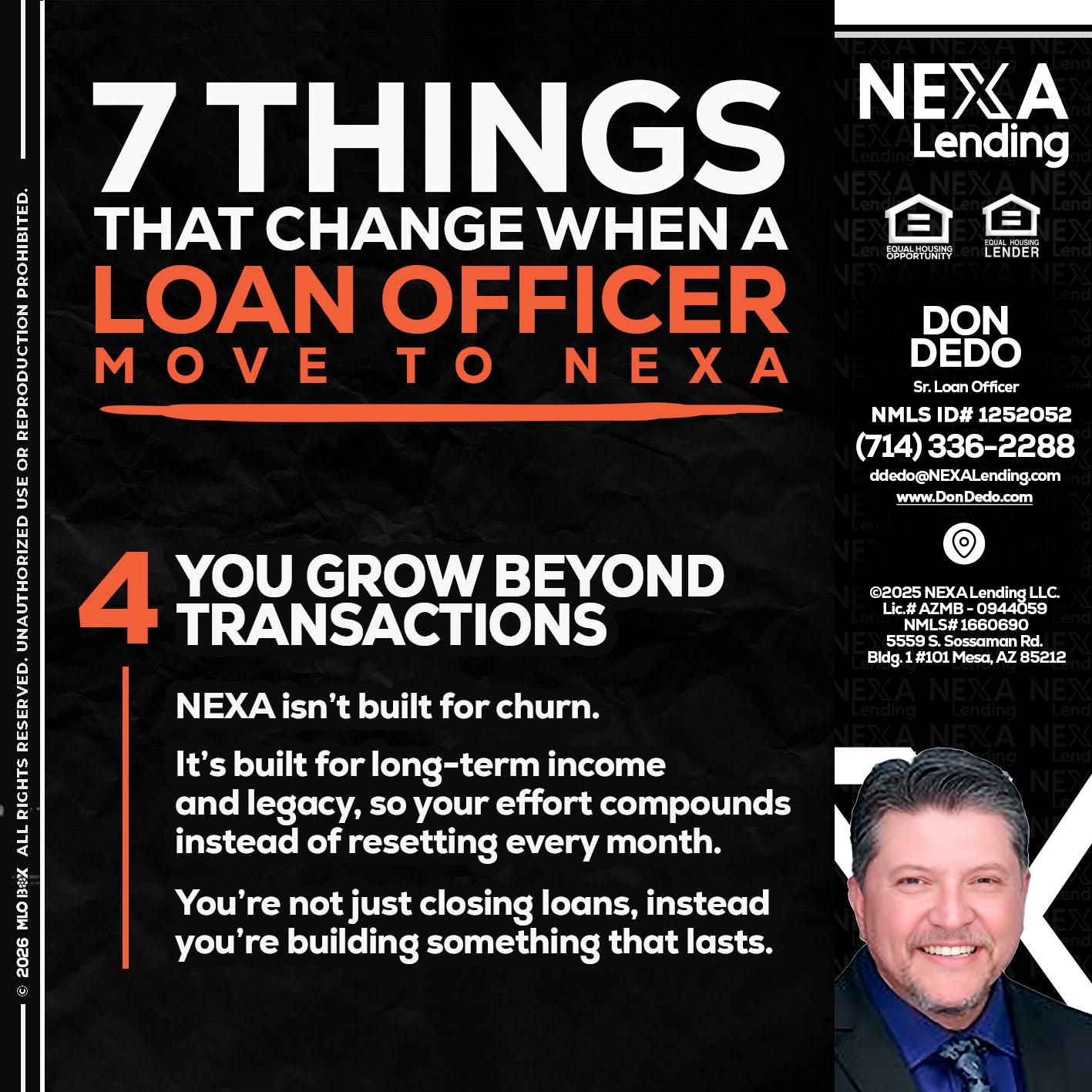 7 THINGS (4) - Don Dedo -Mortgage Loan Originator