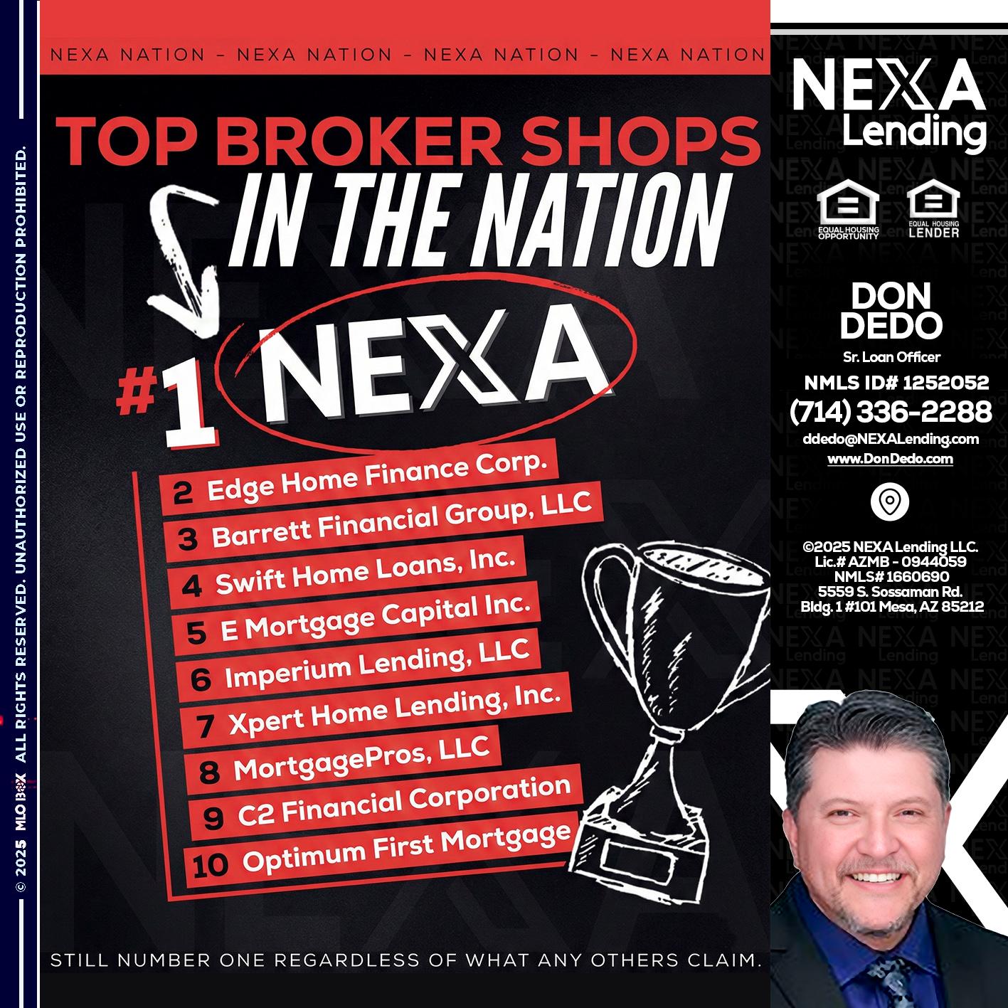 top broker - Don Dedo -Mortgage Loan Originator