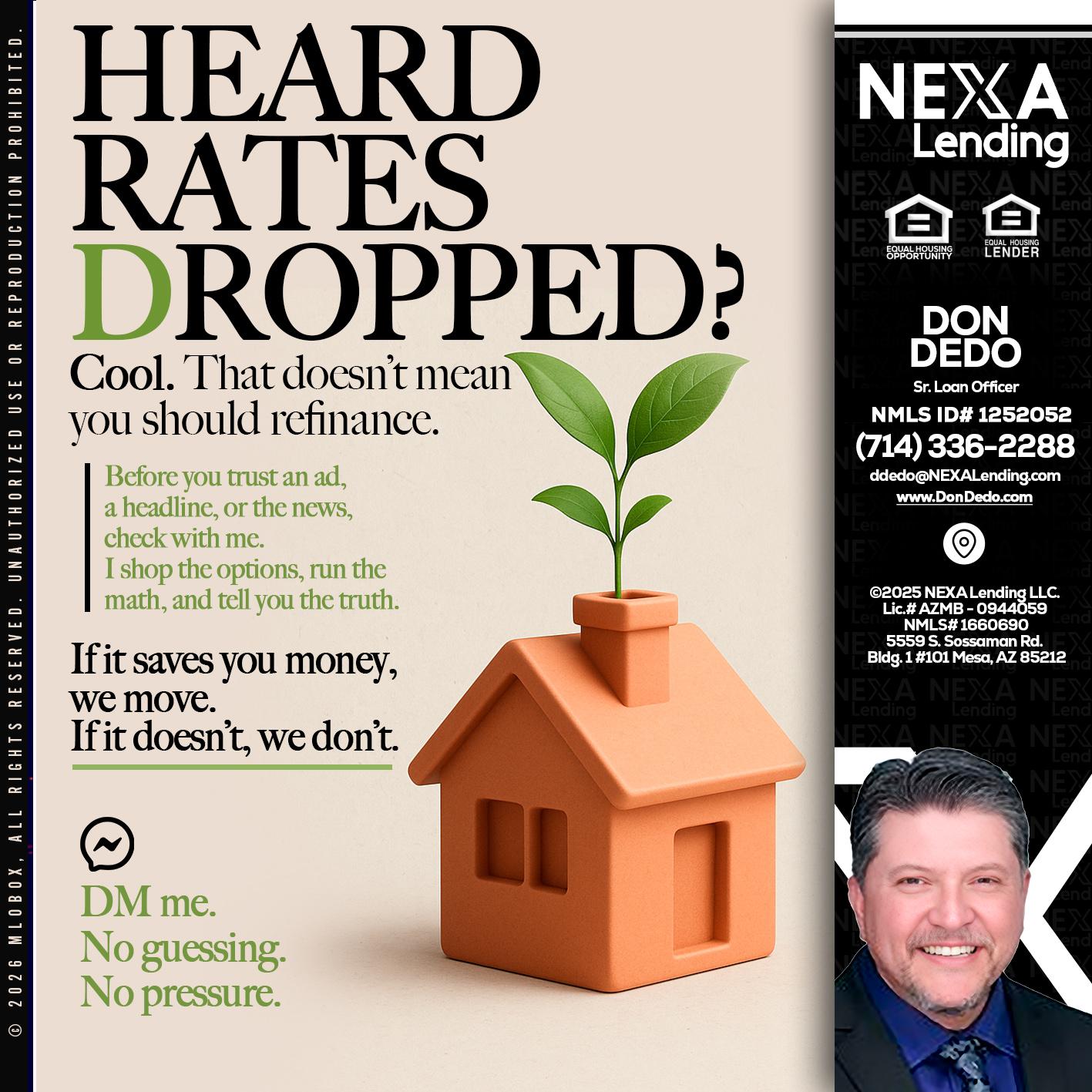 HEARD RATES - Don Dedo -Mortgage Loan Originator