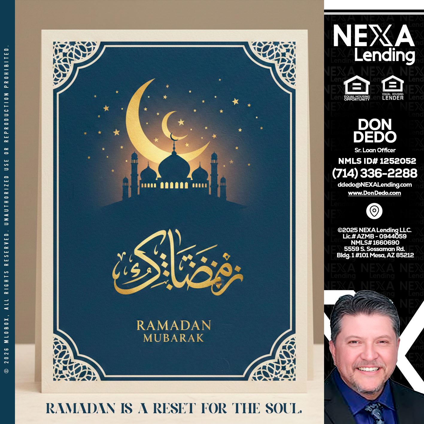 HAPPY RAMADAN - Don Dedo -Mortgage Loan Originator