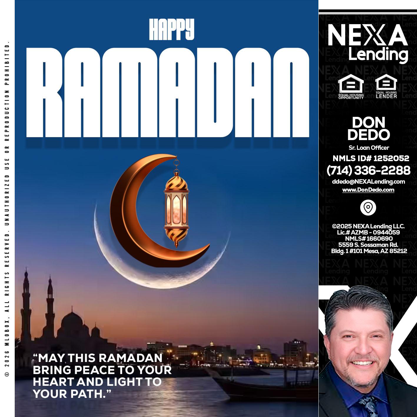 RAMADAN - Don Dedo -Mortgage Loan Originator