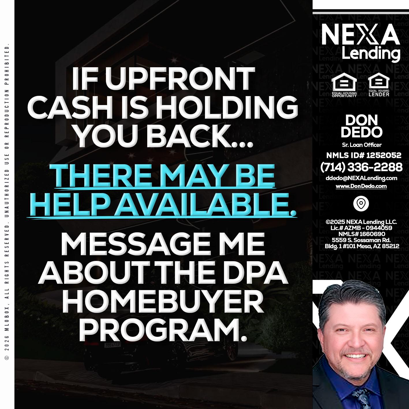 IF UPFRONT - Don Dedo -Mortgage Loan Originator