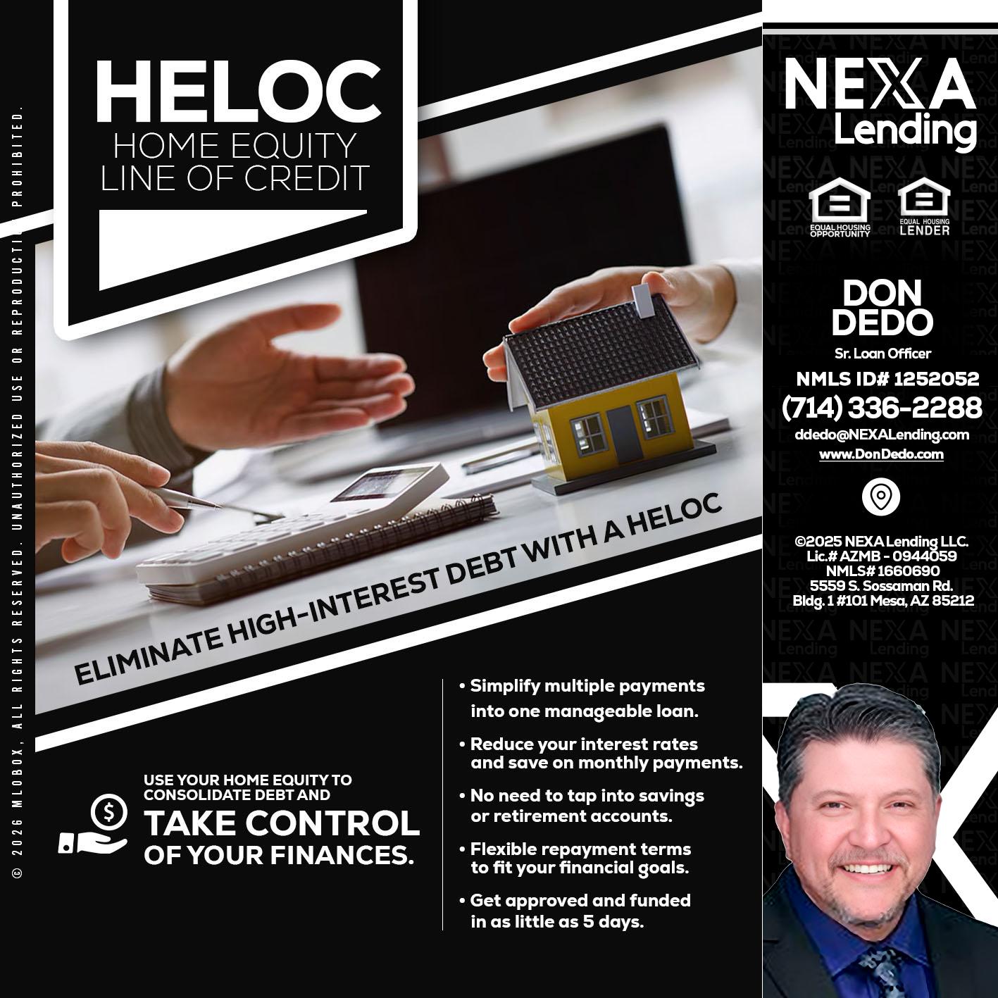 HELOC - Don Dedo -Mortgage Loan Originator