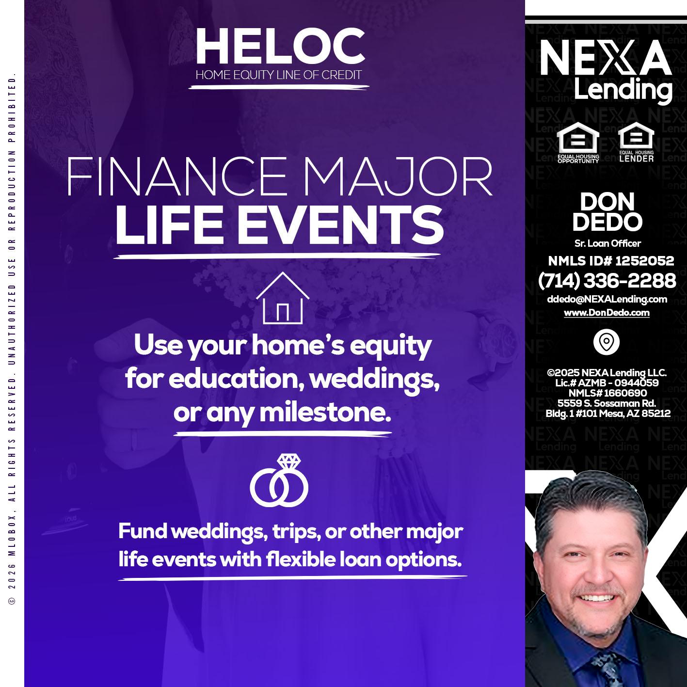 HELOC - Don Dedo -Mortgage Loan Originator