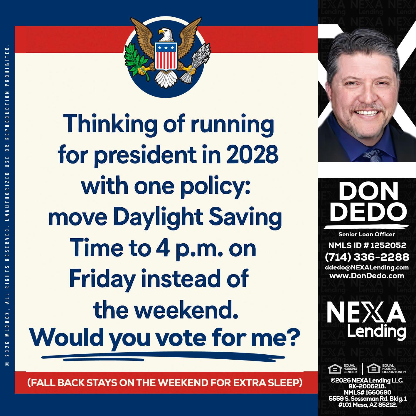 THINKING OF RUNING - Don Dedo -Mortgage Loan Originator