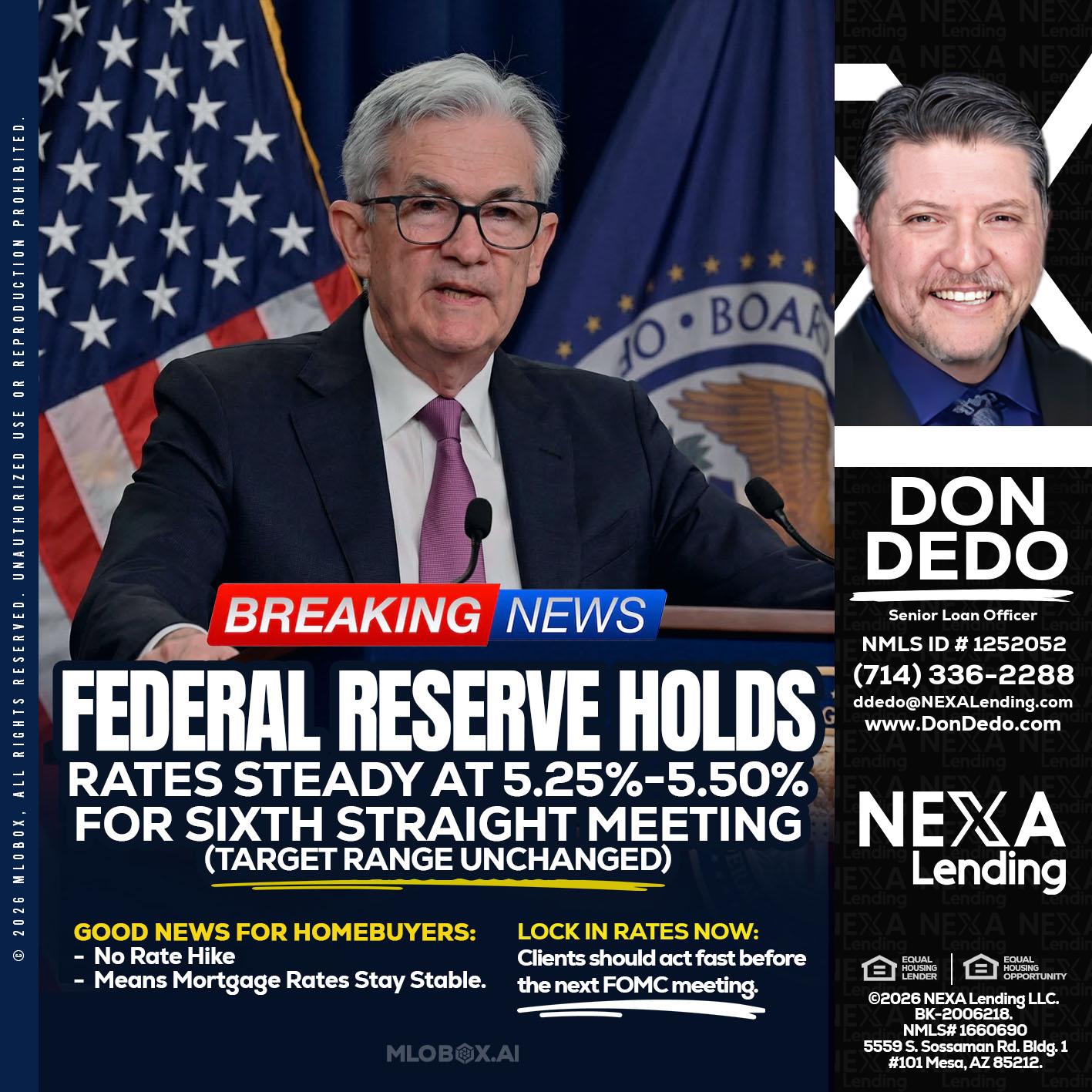 federal reserve - Don Dedo -Mortgage Loan Originator