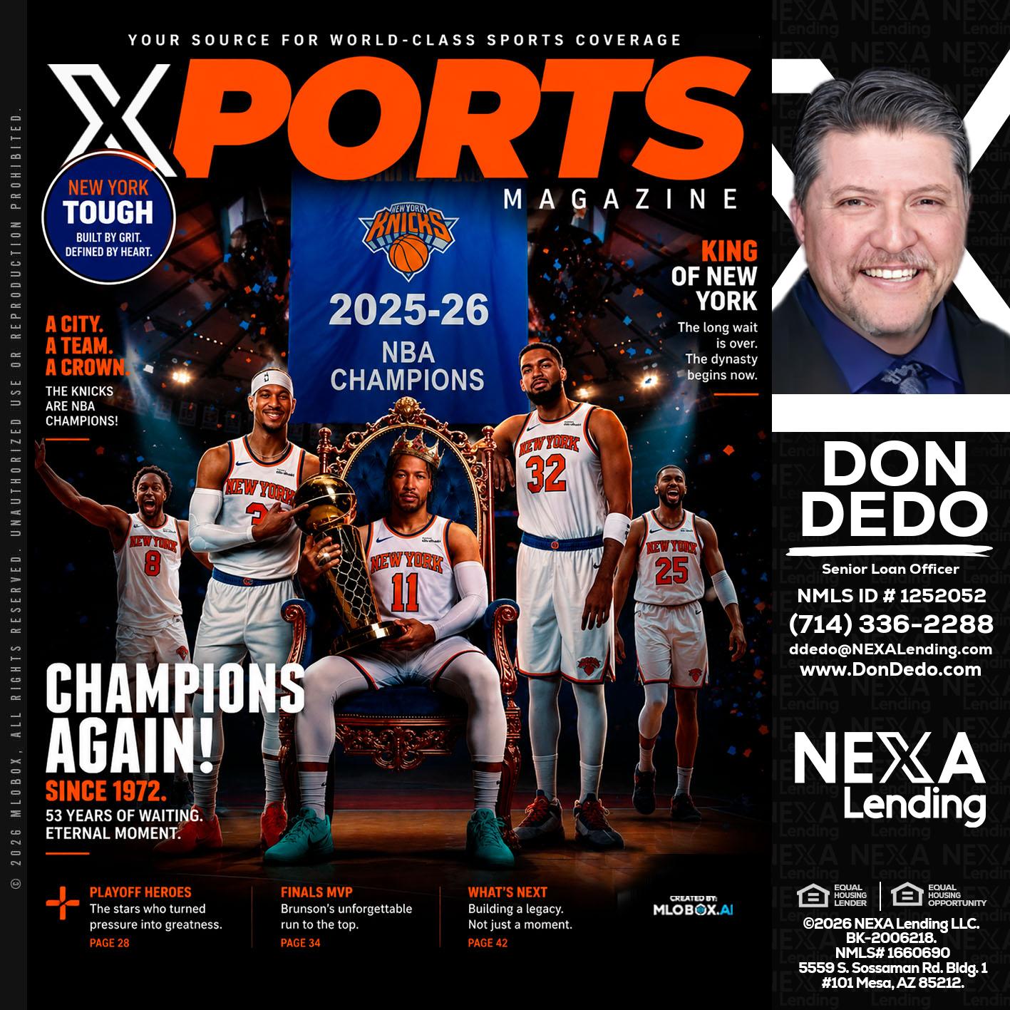 XPORTS MAGAZINE - Don Dedo -Mortgage Loan Originator