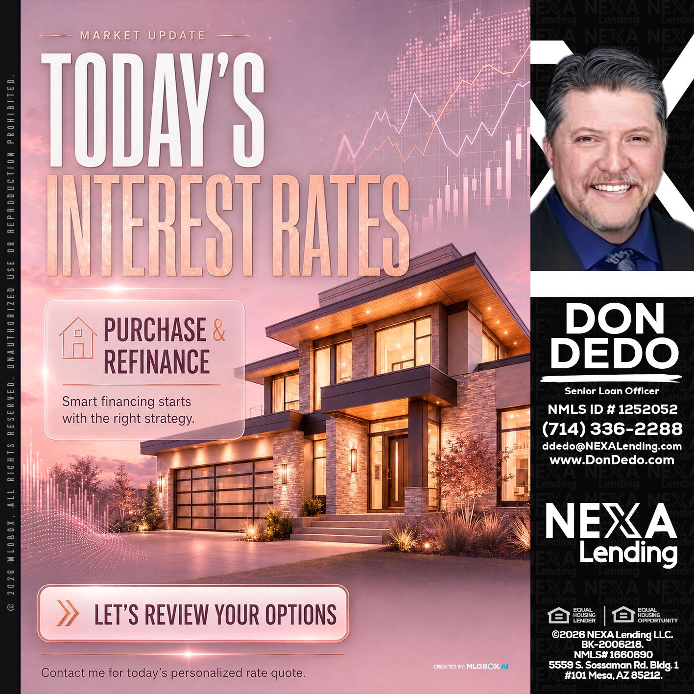 todays interest rates - Don Dedo -Mortgage Loan Originator